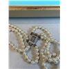 Image 2 : Triple Strand Cultured Pearls On Silk