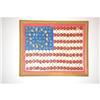 Image 1 : FRAMED FOLK ART AMERICAN FLAG-EARLY TO MID 20