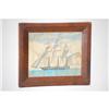 Image 1 : FOLK ART AMERICAN CLIPPER SHIP WATERCOLOR - 1