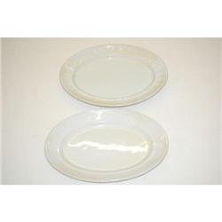 (2) LARGE WHITE IRONSTONE PLATTERS - (1) 18"