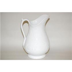 11 3/4" WHITE IRONSTONE WATER PITCHER - GEORG