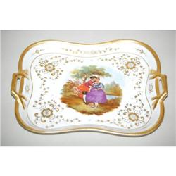 FRAGONARD DECCORATED KPM PORCELAIN PIN TRAY -