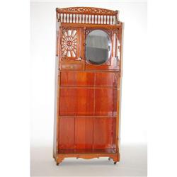 VICTORIAN MIRRORED ETAGERE BOOKCASE - BLACK W