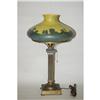 Image 1 : HANDEL DECORATED GLASS LAMP - MILK GLASS SHAD