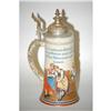 Image 1 : 10 1/2" GERMAN COVERED STONEWARE STEIN W/ POL