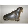 Image 2 : 6" INUIT STONE CARVING OF BULL WALRUS W/ BONE
