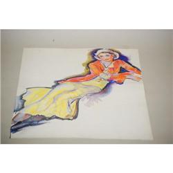 CHARLES DE FEO WATERCOLOR PORTRAIT OF 1930'S