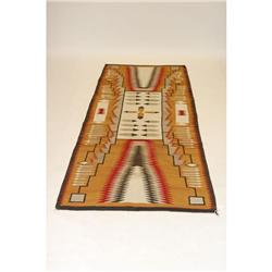 PICTORIAL NAVAJO LONG RUG - IMPORTANT MID 20T