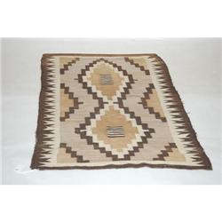 EARLY 20TH CENT. OLD NAVAJO RUG - 2 GREY HILL