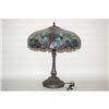 Image 1 : TIFFANY STYLE LEADED GLASS TABLE LAMP - CONTE