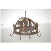Image 1 : HANGING SHEET & WROUGHT IRON POT RACK - 20TH
