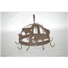 Image 2 : HANGING SHEET & WROUGHT IRON POT RACK - 20TH