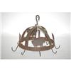 Image 2 : HANGING SHEET & WROUGHT IRON POT RACK - 20TH