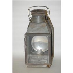 DIETZ TUBULAR #2 SQUARE LAMP - 19TH CENT. BLU