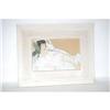 Image 1 : SIGNED WATERCOLOR GOUACHE OF ELEGANT RECLININ