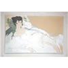 Image 2 : SIGNED WATERCOLOR GOUACHE OF ELEGANT RECLININ
