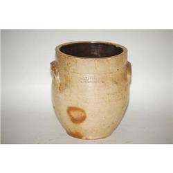 E.L. FARRAR STONEWARE CROCK - 19TH CENT. 1 1/