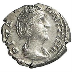 Faustina madre, moglie di Antonino Pio (deceduta nel 141 d.C.) Denario.