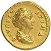 Faustina madre, moglie di Antonino Pio (deceduta nel 141 d.C.) Aureo.