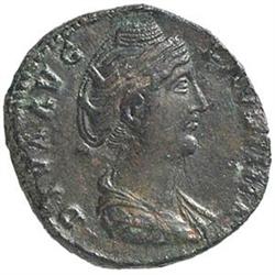 Faustina madre, moglie di Antonino Pio (deceduta nel 141 d.C.) Sesterzio.