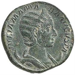 Iulia Mamaea, figlia di Iulia Maesa, madre di Alessandro Severo (deceduta nel 235 d.C.) Dupondio.