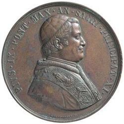 Bologna  Pio IX (1846-1878) Medaglia 1857 per la visita del Papa alla basilica di San Luca il 15 Ago