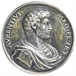 Firenze  Lorenzo de'Medici (1448-1492) Medaglia in argento con il levriero