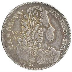 Napoli  Carlo VI (1707-1734) Mezza piastra 1733