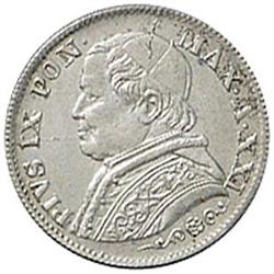 Roma  Pio IX (1846-1870). 5 soldi 1867 A.XXI