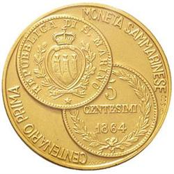 San Marino   Trittico di medaglie 1964 Centenario prima moneta della Repubblica