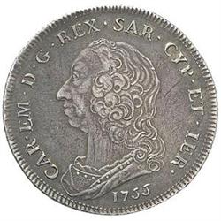 Carlo Emanuele III (1730-1773). 6 lire 1755
