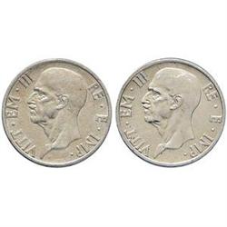 Vittorio Emanuele III (1900-1943). Lotto di due monete da 5 lire: 1936 e 1937