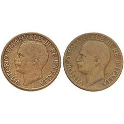 Vittorio Emanuele III (1900-1943). 10 centesimi 1919. Lotto di 2 esemplari