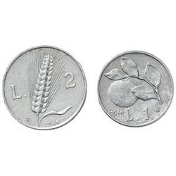 2 lire ed 1 lira 1946