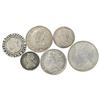 Image 1 : Inghilterra   Lotto di 6 monete in argento: grosso 1565, scellino 1679 e 1712, 6 pence 1787, 4 pence