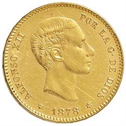 Spagna  Alfonso XII (1874-1885) 25 pesetas 1878
