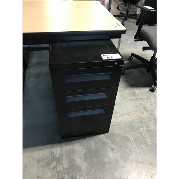 TEKNION BLACK 3 DRAWER PEDESTAL