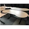 Image 2 : TEKNION MAPLE 6.5' HEIGHT ADJUSTABLE PROGRAMMERS TABLE COMES WITH 4' REVERSIBLE SIDE TABLE