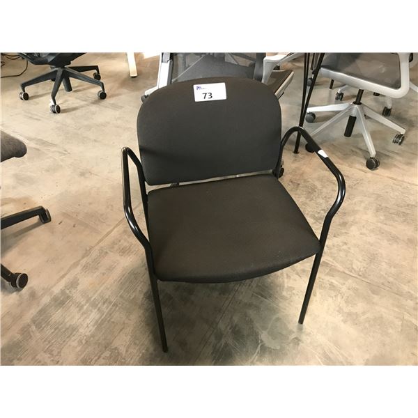 HON BLACK LOOP ARM STACKABLE CLIENT CHAIR