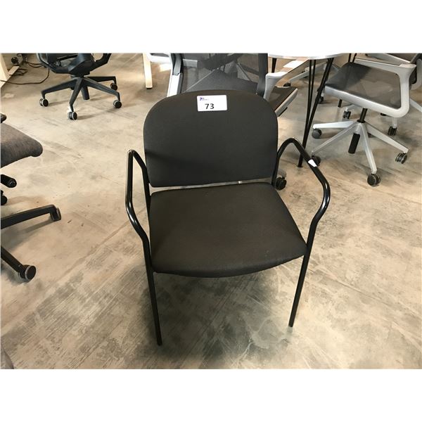 HON BLACK LOOP ARM STACKABLE CLIENT CHAIR