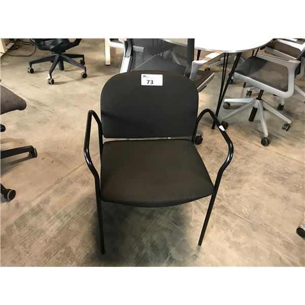 HON BLACK LOOP ARM STACKABLE CLIENT CHAIR