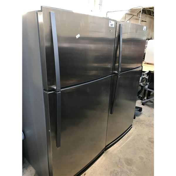 WHIRLPOOL STAINLESS STEEL FRIDGE/FREEZER COMBO - MODEL # WRTSFYM00