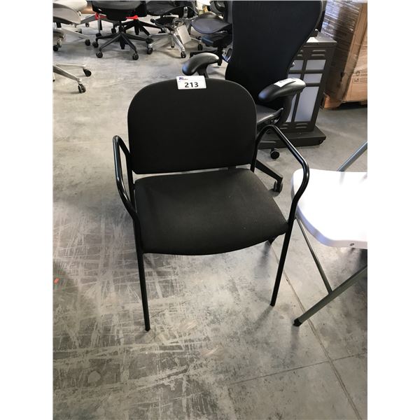 HON BLACK LOOP ARM STACKABLE CLIENT CHAIR