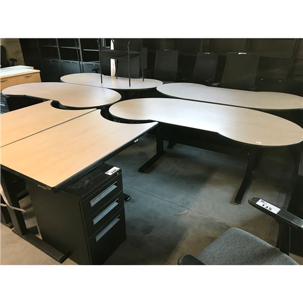 TEKNION MAPLE 6.5' ADJUSTABLE HEIGHT COMPUTER TABLE COMES WITH ...