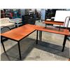 Image 2 : CHERRY 6' X 7' L-SHAPE COMPUTER DESK COMES WITH ACCESSORY SHELF