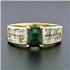Image 2 : 18k Yellow Gold 2.66 ctw FINE Emerald Cut Green Tourmaline & Princess Diamond Ri
