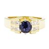 Image 2 : 1.87 ctw Blue Sapphire And Diamond Ring - 14KT Yellow Gold