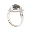 Image 4 : 3.33 ctw Black Diamond and Diamond Ring - 18KT White Gold