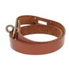 Image 6 : Hermes Brown Leather Palladium Plated Kelly Choker Necklace