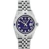Image 2 : Rolex Mens Stainless Steel Blue String Diamond Lugs & Sapphire Datejust Wristwat